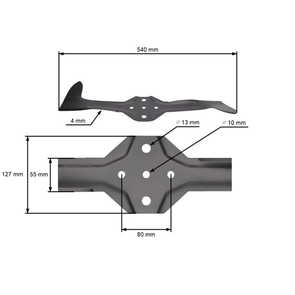 Mähmesser 54 cm (21") Rechts für Husqvarna Jonsered Partner McCulloch Poulan Craftsman Gartentraktoren (OEM 532180425)
