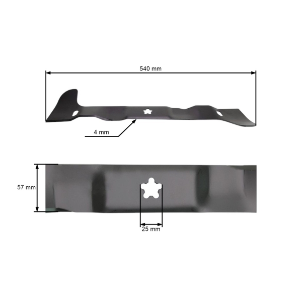 Mähmesser 54 cm (21") Rechts für Husqvarna Jonsered Partner McCulloch Poulan Gartentraktoren (OEM 581518001)