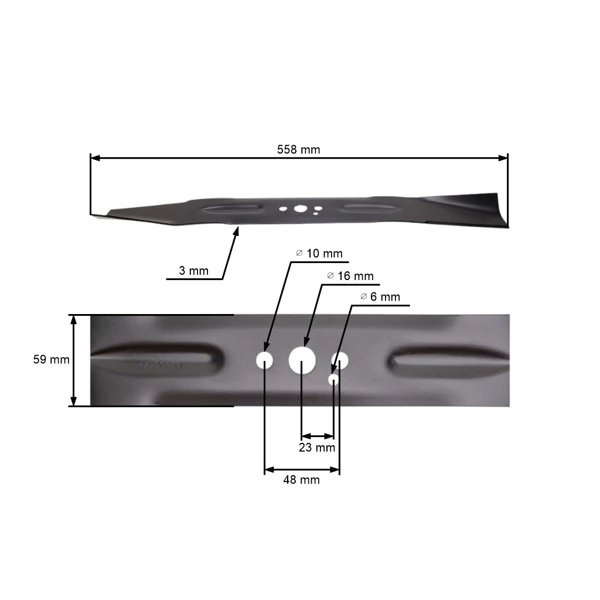 Mähmesser 55,8 cm (22 ") für Rasenmäher World Green Technology Green World Grass Hortmasz