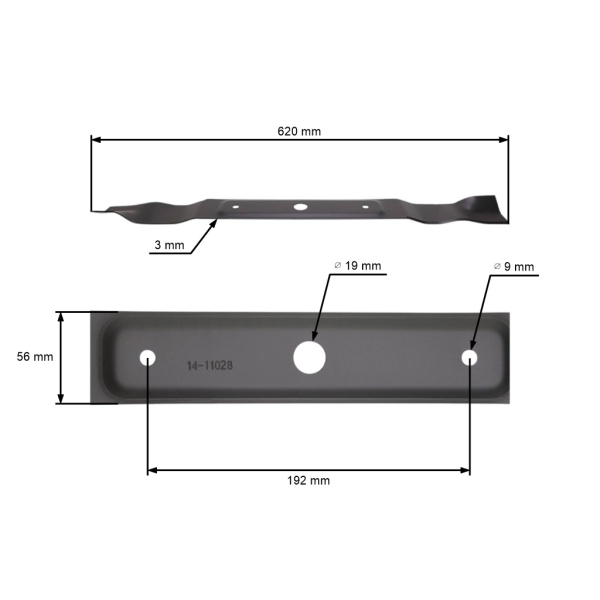 Mähmesser 62 cm (24") für Alpina Stiga Variolux Gartentraktoren Castel Garden Mountfield (OEM 184109504/0 84109504/0 1136-1640-01)