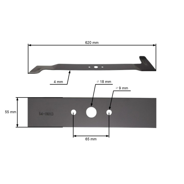 Mähmesser 62 cm (24") links für Gartentraktoren Brill Castel Garden Gardea Honda John Deere Solo Stiga Viking (OEM 1136-1033-01 6151 702 0110 CG82004342H0)