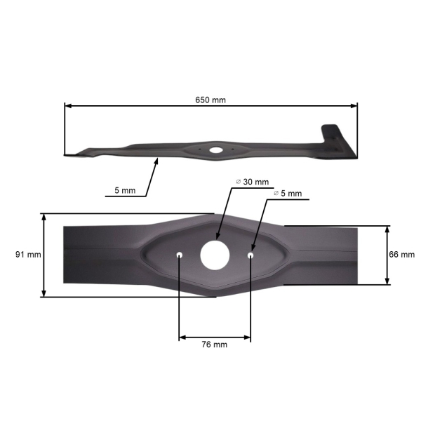 Mähmesser 65 cm (25") links für Etesia Gartentraktoren (OEM 82741 MZ124D01L MZ124L)