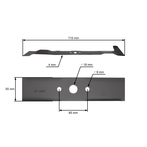 Mähmesser 71 cm (28") für Gartentraktoren Dolmar Alpina Castel Garden Stiga Honda John Deere Sabo Viking Solo Sabre (OEM 664.109.502 CG841-095-00H0 1136057001)
