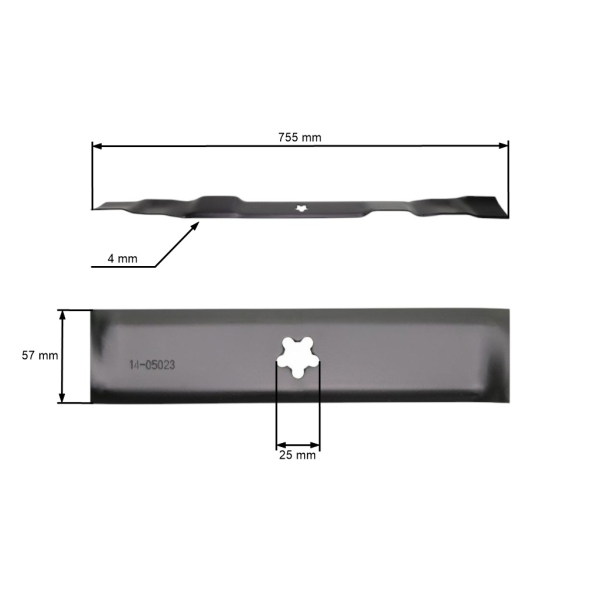 Mähmesser 75,5 cm (29") für Gartentraktoren Husqvarna Jonsered Partner McCulloch Poulan Weedeater (OEM 532419273)