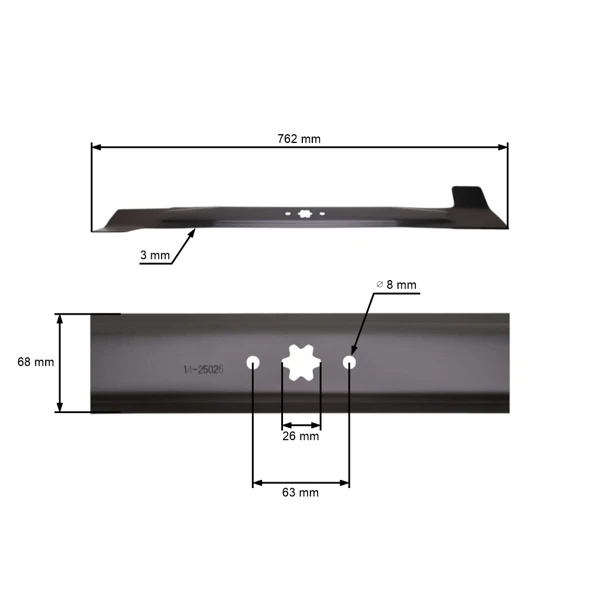Mähmesser 76,2 cm (30") für MTD OLEO-MAC Oleomac Bolens Gutbrod Yard Man Efco Wolf Brill Gartentraktoren (OEM 42-04058 942-0609)