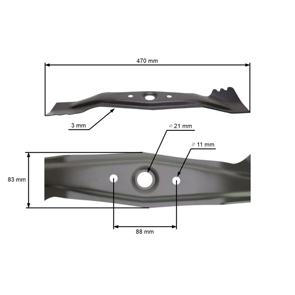 Mähmesser für Honda HRB 475 HRB 476 Motormäher 47 cm (72511-VE0-741)