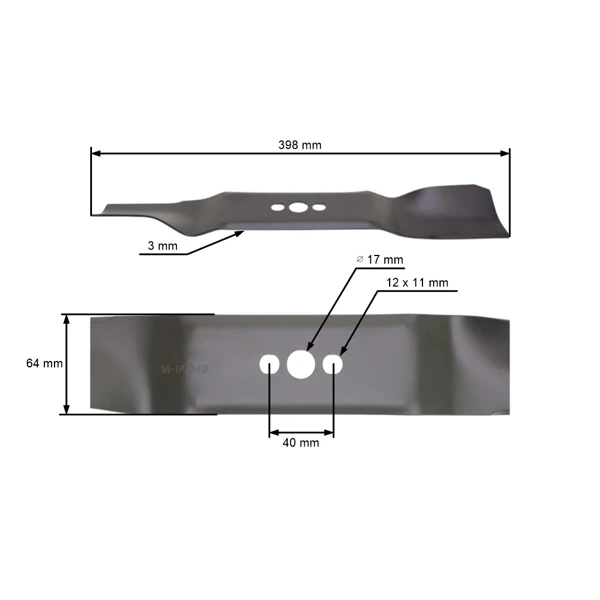 Mähmesser für Husqvarna McCulloch M40-110 M40-125 Erma 400 39,8 cm (OEM 587 15 90 10)