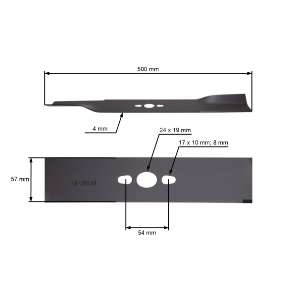 Mähmesser für NAC Ryobi RLM52 50 cm Motormäher (70130360S)