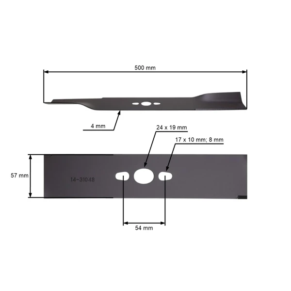 Mähmesser für NAC Ryobi RLM52 50 cm Motormäher (70130360S)