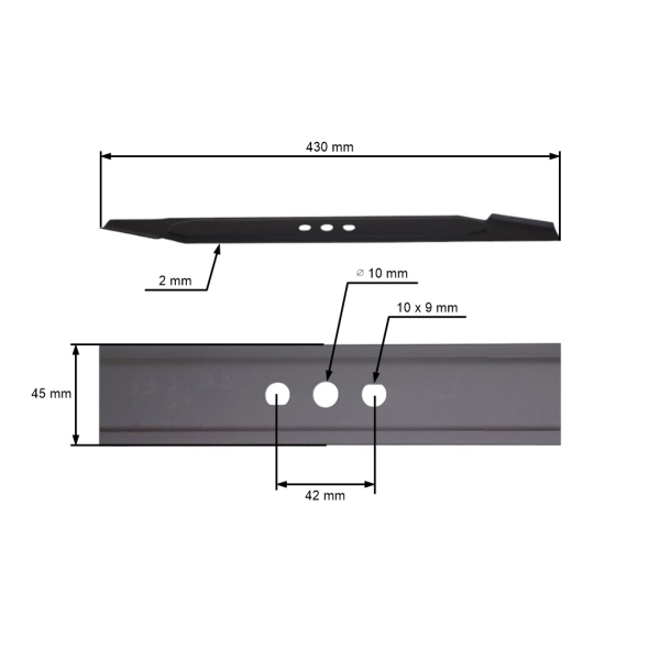 Mähmesser für OBI Lux Akkumäher 43 cm