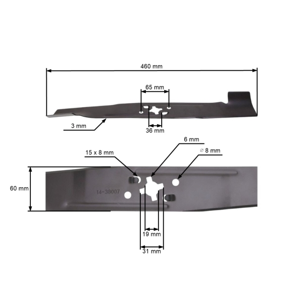 Mähmesser für Viking MB448 Motormäher 46 cm (63587020100A)