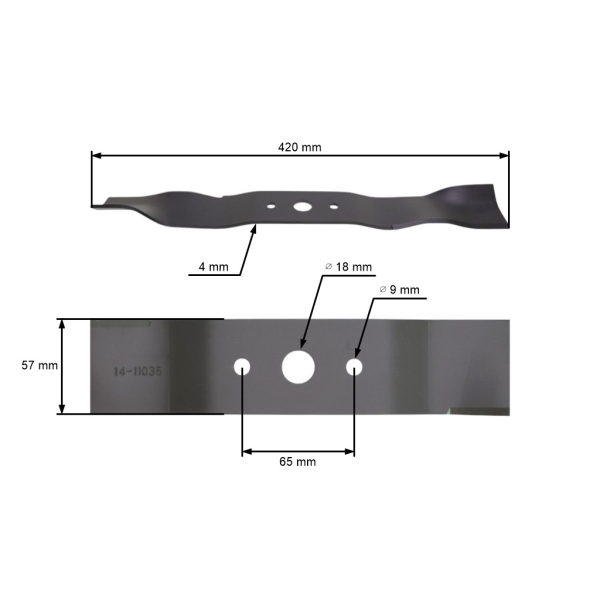 Mähmesser links 42 cm (16,5") für Gartentraktoren Castelgarden Alpina BT84 Stiga Estate 2084 3084 3084H (82004361/0, 182004361/0)