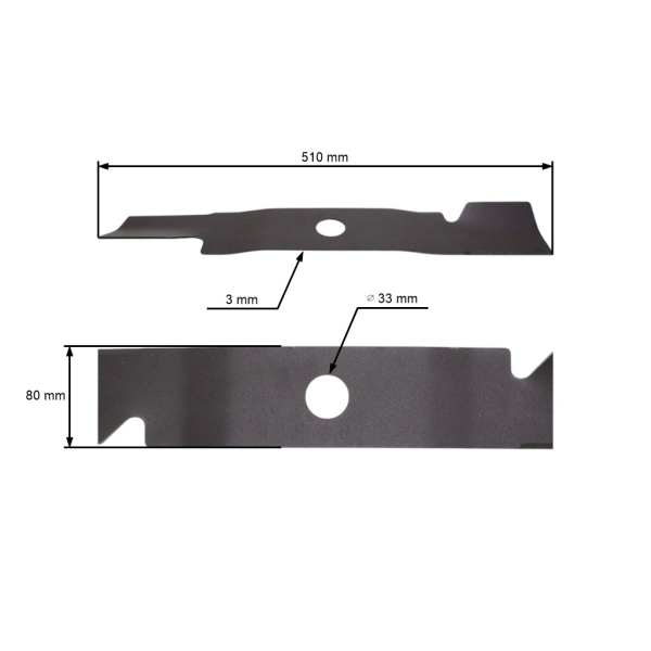 Mähmesser mit Aufnahme 51 cm (20") für Sandri Garden Rasenmäher