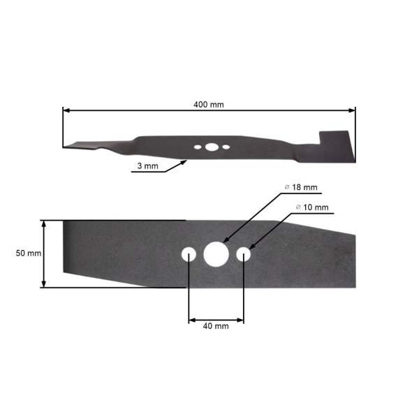 Mähmesser mit Sammlung 40 cm (16") für Mesko PK40 SPK40 Elektromäher