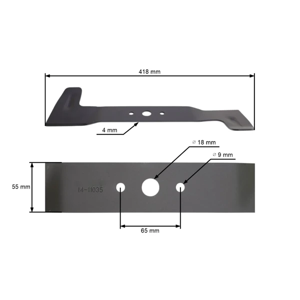 Mähmesser Rechts 41,8 cm (17") für Castel Garden Alpina Stiga Mountfield Gartentraktoren (OEM 182004358/0)