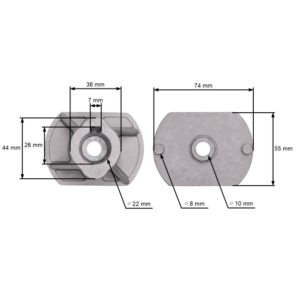 Messerhalter für Rasenmäher Castel Garden Stiga (OEM 22463011 22463012 22463012/0 22463012/1 22463014 22463014/0 1111-9168-01 1111916801)
