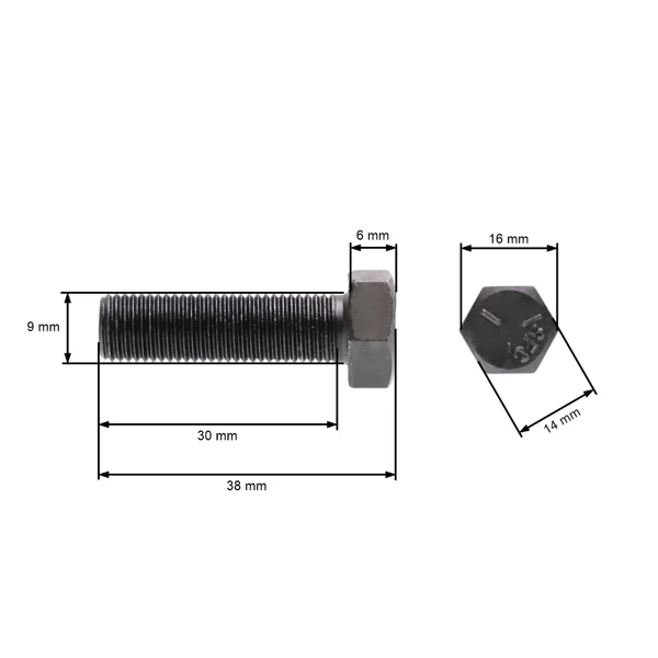 Messerschraube Feingewinde UNF 3/8" x 1-1/4" für Rasenmäher und Gartentraktoren Gesamtlänge 38 mm Durchmesser 9,40 mm