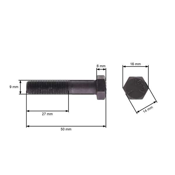 Messerschraube Feingewinde UNF 3/8" x 1-3/4" für Rasenmäher und Gartentraktoren