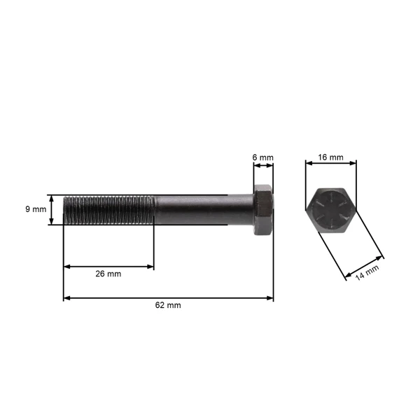 Messerschraube Feingewinde UNF 3/8" x 2-1/4" für Rasenmäher und Gartentraktoren