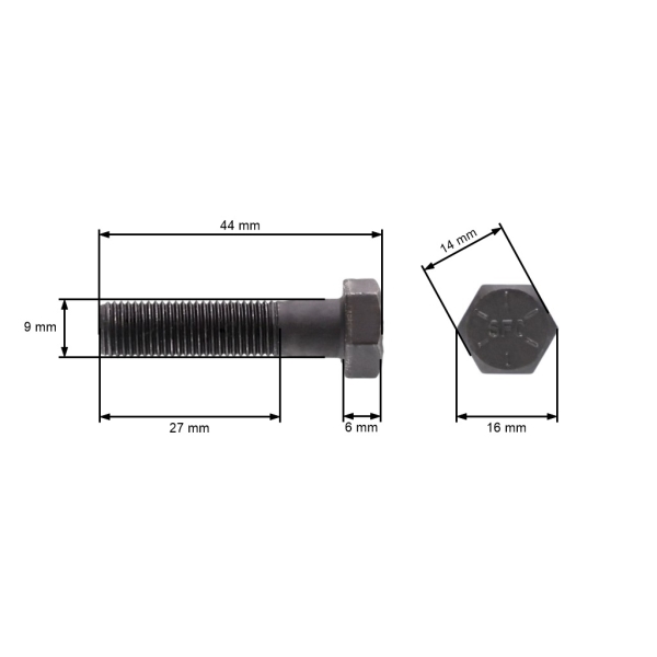 Messerschraube Feingewinde UNF 3/8" x 2" für Rasenmäher und Gartentraktoren