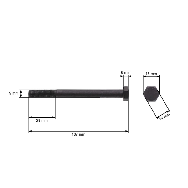 Messerschraube Feingewinde UNF 3/8" x 4" für Rasenmäher und Gartentraktoren