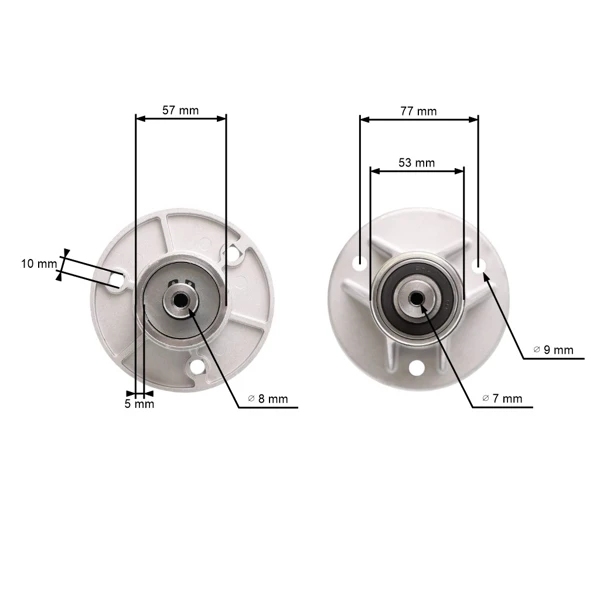 Messerspindel für Castel Garden XDC140 Mountfield Alpina BT84 BT98 rechts (382207205/0, 382207205/1)