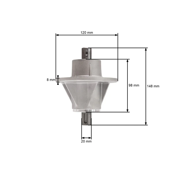 Messerspindel für Gartentraktoren Alpina Castel Garden Stiga Mountfield (OEM 382207204/1 382207204/0 382207206/0)