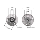 Messerspindel für Gartentraktoren Castel Garden Honda Oleomac Karsit Solo Stiga Viking (OEM 82207201/0 6151 700 3505 CG82207-201-H2 1136-0480-01)