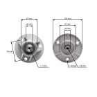 Messerspindel für Gartentraktoren Castel Garden Honda Oleomac Solo Stiga Viking (OEM 1136-0479-01 382207200/1 6151 700 3500 82207200 CG82207-200-H0)