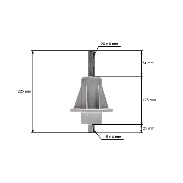 Messerspindel für Gartentraktoren Castel Garden Honda Oleomac Solo Stiga Viking (OEM 1136-0479-01 382207200/1 6151 700 3500 82207200 CG82207-200-H0)