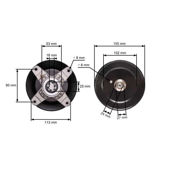 Messerspindel für Gartentraktoren Cub Cadet MTD Toro (OEM 618-04456 618-04456A 618-04461 918-04456A 918-04456B 918-04461 918-04461A 112-0460)