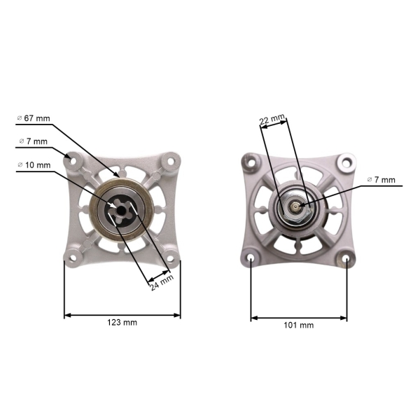 Messerspindel für Gartentraktoren Husqvarna Jonsered Partner McCulloch Craftsman Poulan (OEM 532192870 587819701 532192872 187292 192870)