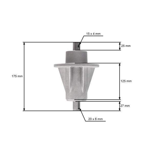 Messerspindel rechts für Gartentraktoren Stiga Honda Castel Garden (OEM 382207203/0 82207203/0 1136-0482-01)
