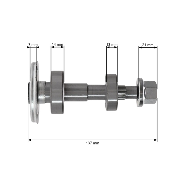 Messerwelle 133,7 mm für Husqvarna Jonsered McCulloch Gartentraktoren (OEM 581650701 581650501)