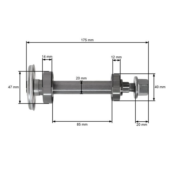 Messerwelle 175 mm für Husqvarna McCulloch Jonsered Gartentraktoren (OEM 580854701 587126105 580856001)