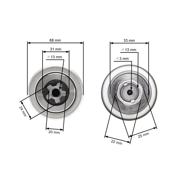 Messerwelle 175 mm für Husqvarna McCulloch Jonsered Gartentraktoren (OEM 580854701 587126105 580856001)