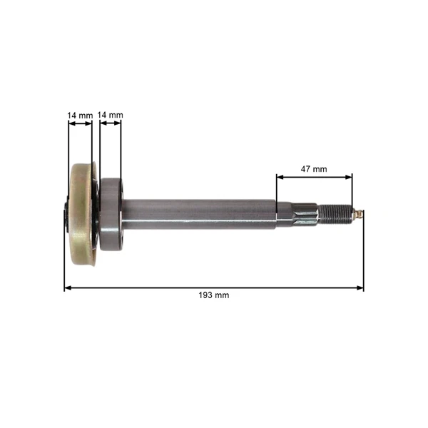 Messerwelle 193 mm für Gartentraktoren Husqvarna Jonsered Partner McCulloch Craftsman Poulan (OEM 532192872 587819701 532192870)