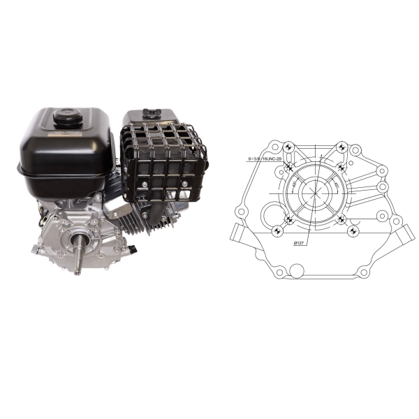 Motor Zongshen GB420 Leistung 13,0 PS Hubraum 420 ccm konische Welle