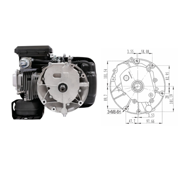 Motor Zongshen XP200A 6,5 PS Hubraum 196 ccm vertikale Welle mit schwerem Schwungrad
