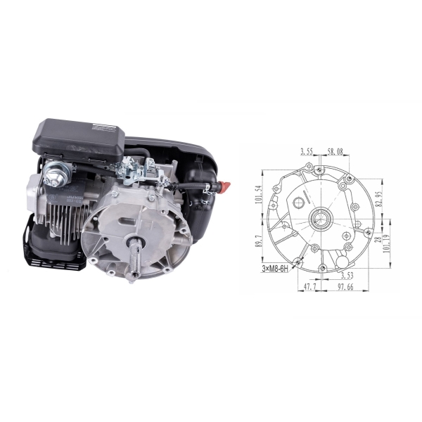 Motor Zongshen XP200A Leistung 6,5 PS Hubraum 196 ccm vertikale Welle