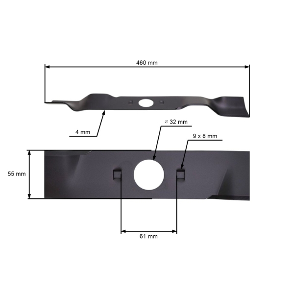 Mulchmesser 46 cm (18") für Rasenmäher Hecht 548 5484 549 5494 5483 INSTART SX (OEM 26300248802)