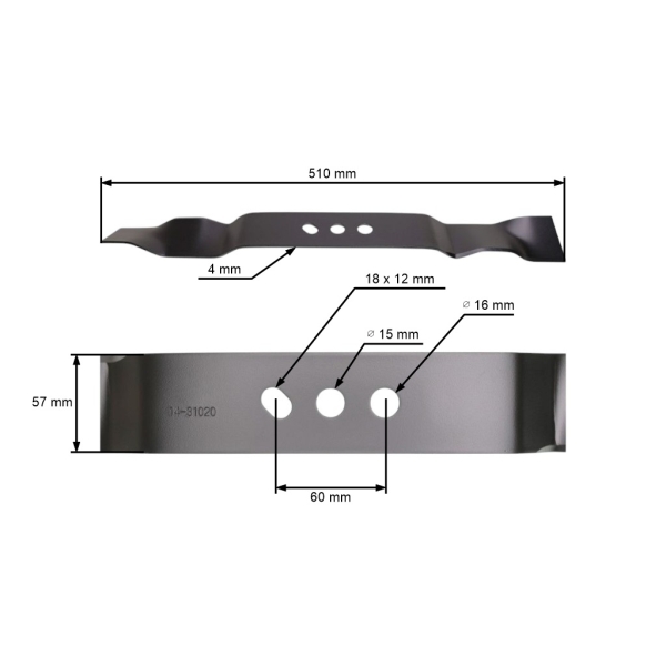 Mulchmesser 51 cm (20") für Rasenmäher NAC Cedrus (OEM S510-080S)