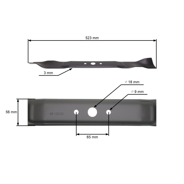 Mulchmesser 52,3 cm (21") für Rasenmäher Castel Garden Stiga Mountfield Alpina (OEM 1810044090 181004409/0)