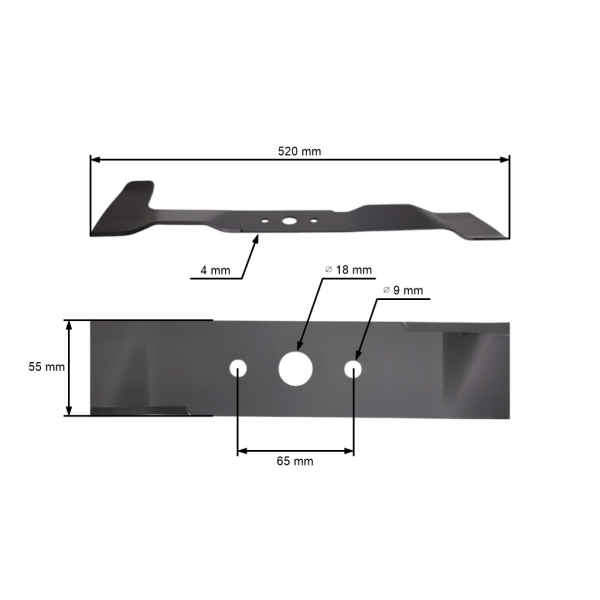 Mulchmesser 52 cm (20") Rechts für Gartentraktoren Brill Castel Garden Gardena Honda John Deere Solo Stiga Viking (OEM SB82004348 / 0 1136-1031-01 6151 702 0106)