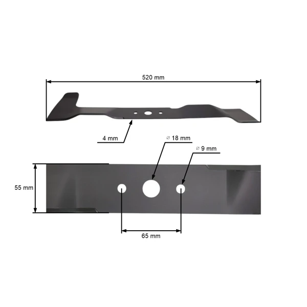 Mulchmesser 52 cm (20") Rechts für Gartentraktoren Brill Castel Garden Gardena Honda John Deere Solo Stiga Viking (OEM SB82004348 / 0 1136-1031-01 6151 702 0106)