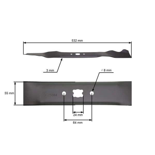 Mulchmesser 53,2 cm (21") für MTD Cub Cadet Efco Oleo-Mac Fleurelle Mac Allister Troy Bilt Yardman (OEM 742-04100 742-0741 742-0741A)