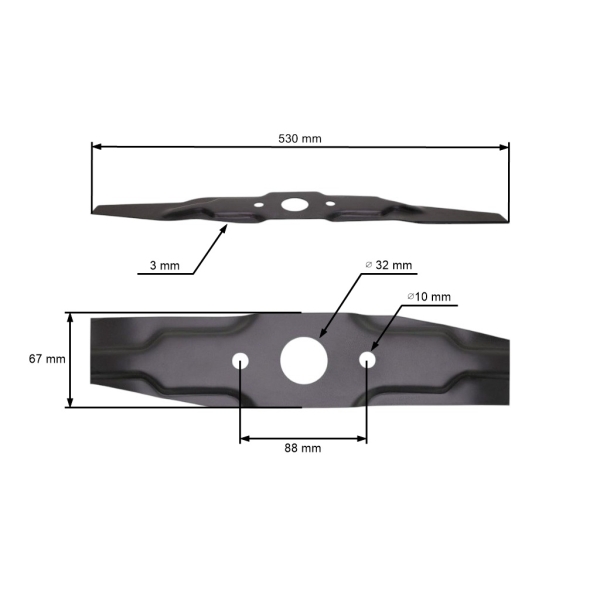 Mulchmesser 53 cm (21") für Rasenmäher Honda HRX 537 HRX 537 C1 HRX 537 C2 HRB 535 HRD 536 IZY 53 (OEM 72531-VH7-000)