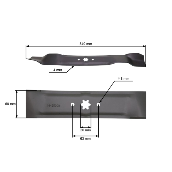 Mulchmesser 54 cm (21") für Gartentraktoren MTD Oleo-Mac Bolens Gutbrod Yardman Efco Columbia Wolf (OEM 742-0616 942-0616 742-0416)