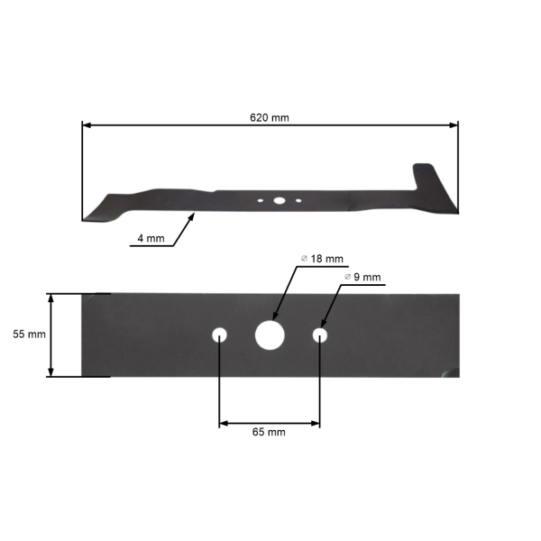 Mulchmesser 62 cm (24") links für Gartentraktoren Castelgarden Alpina Stiga Gartenland Honda Viking Iseki (OEM 6151 702 0111 CG82004349H0 1136-1032-01 82004349/0)