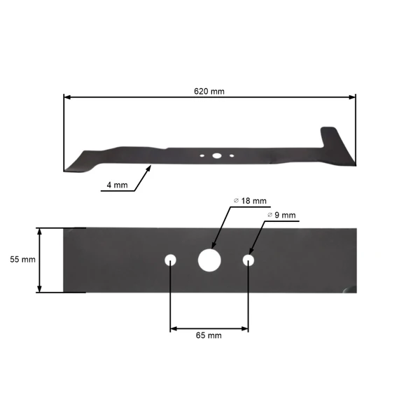 Mulchmesser 62 cm (24") links für Gartentraktoren Castelgarden Alpina Stiga Gartenland Honda Viking Iseki (OEM 6151 702 0111 CG82004349H0 1136-1032-01 82004349/0)